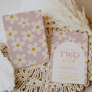 Petite Miss Deux Invitation sauvage Fleur rétro