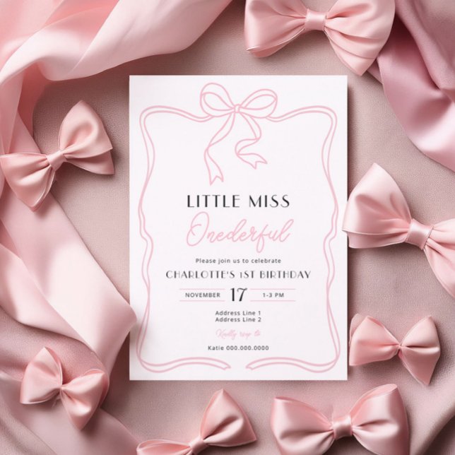 Petite Miss Onederful 1er anniversaire Invitation (Créateur téléchargé)