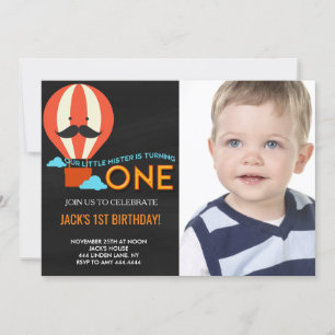 Petite Mister Chalkboard Boy Invitation Anniversai