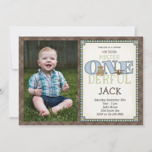 Petite Mister ONEderful Photo Invitation