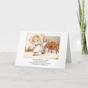 Petite Mlle Muffett et araignée, carte de voeux