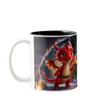 Petite Mug de dragon à échelle rouge - Imaginaire