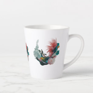 Petite Mug en latte 12 oz - Art Abstrait moderne d