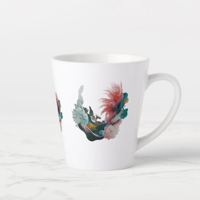 Petite Mug en latte 12 oz - Art Abstrait moderne d (Droite)