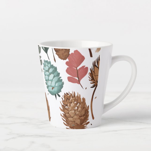Petite Mug en latte, 12 oz - Conception de cône de (Droite)