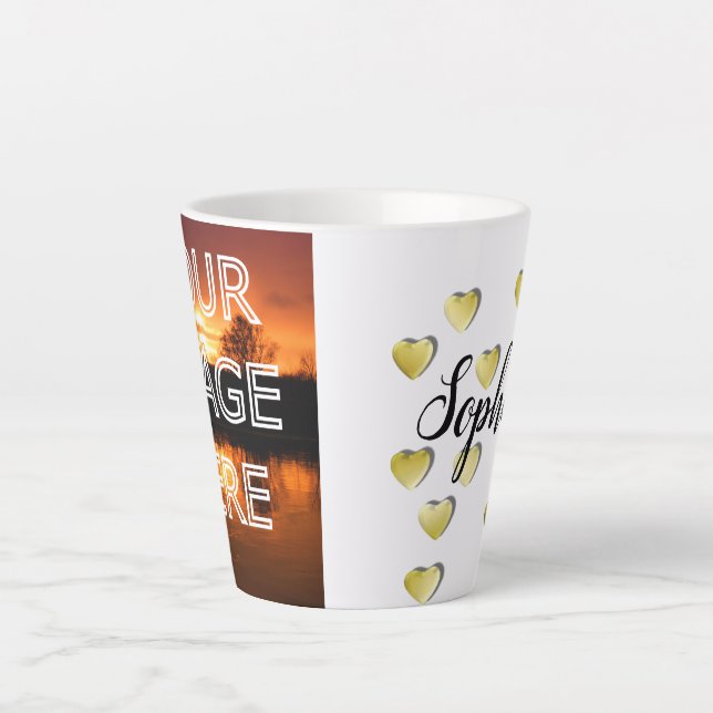 Petite Mug en latte photo personnalisée (Devant)