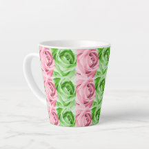 Petite Mug en latte Rose rose et verte