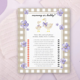 Petite oie - maman ou papa jeu de baby shower