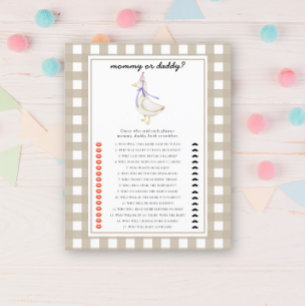 Petite oie - maman ou papa jeu de baby shower