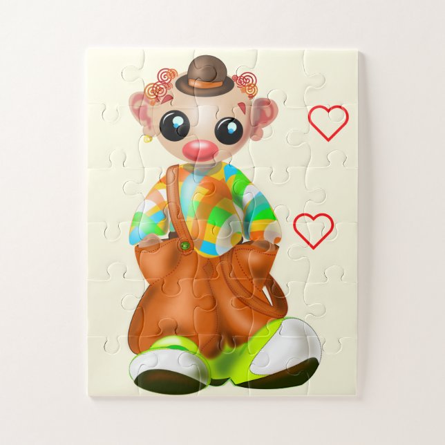 Petite peinture de puzzle clown (Vertical)