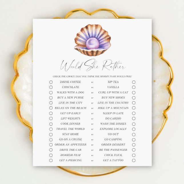 Petite perle baby shower voudrait-elle Plaire jeu (Créateur téléchargé)