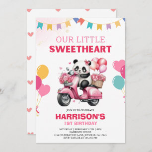 Petite Petite Amoureuse Panda Invitation Anniversa