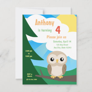 Petite Petite Chouette Invitation Anniversaire