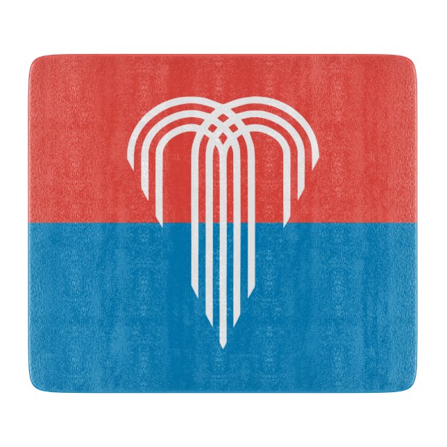 Petite planche à découper en verre avec drapeau de (Devant)