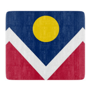 Petite planche à découper en verre avec drapeau de