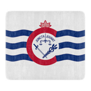 Petite planche à découper en verre avec le drapeau