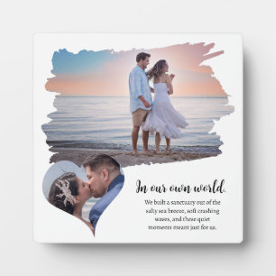 Petite plaque photo de couple et citation personna