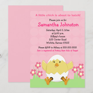 Petite poule Baby shower de Pâques Invitation