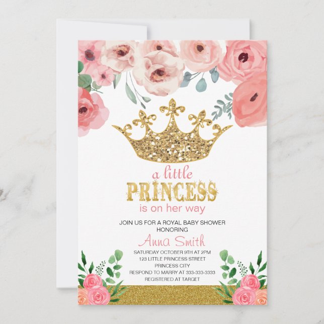 petite princesse Baby shower Invitation (Devant)