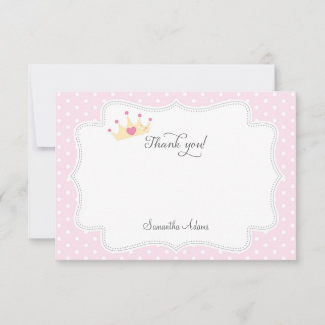 Petite princesse carte de remerciements (Devant)