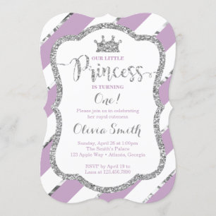Petite princesse Invitation Anniversaire Purple Si