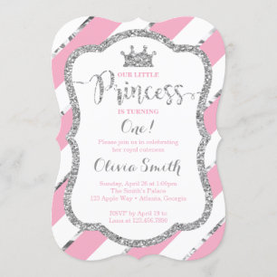 Petite princesse Invitation d'anniversaire Pink &