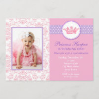 Petite princesse Photo Birthday Invitations