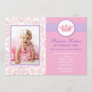 Petite princesse Photo Birthday Invitations
