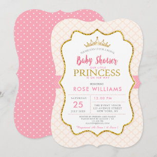 Petite princesse royale rose invitation baby showe