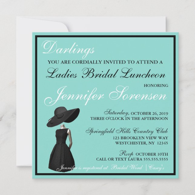 Petite robe noire Dames Déjeuner Douche Party (Devant)