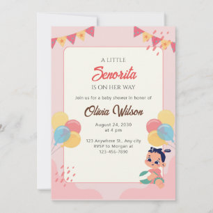 petite senorita baby shower invitation fiesta