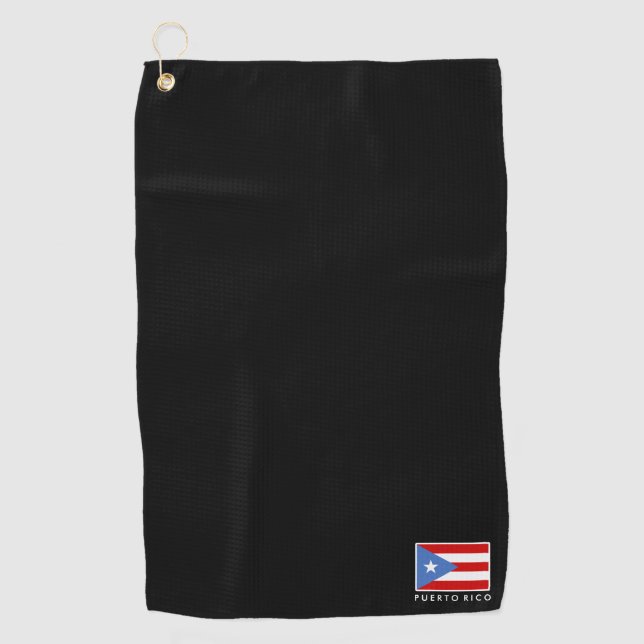 Petite serviette de golf avec drapeau de Porto Ric (Devant)