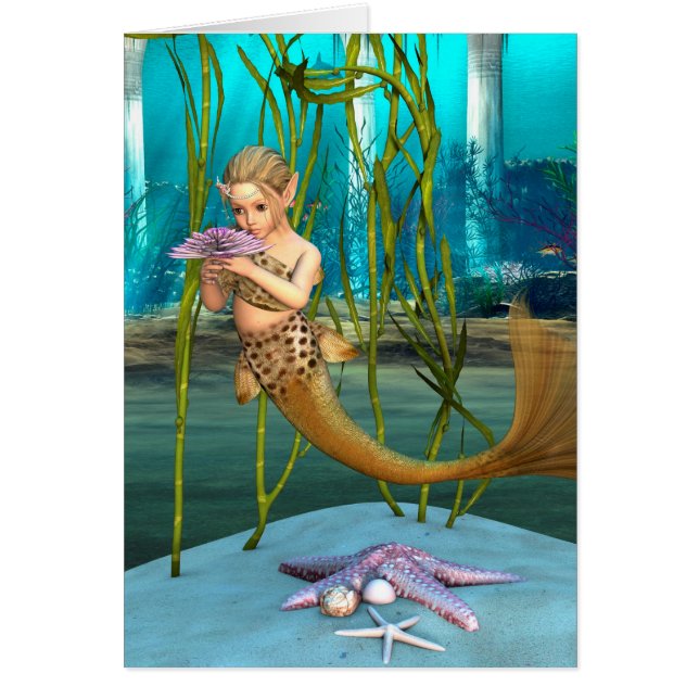 Petite sirène avec fleur d'anémone (Devant)