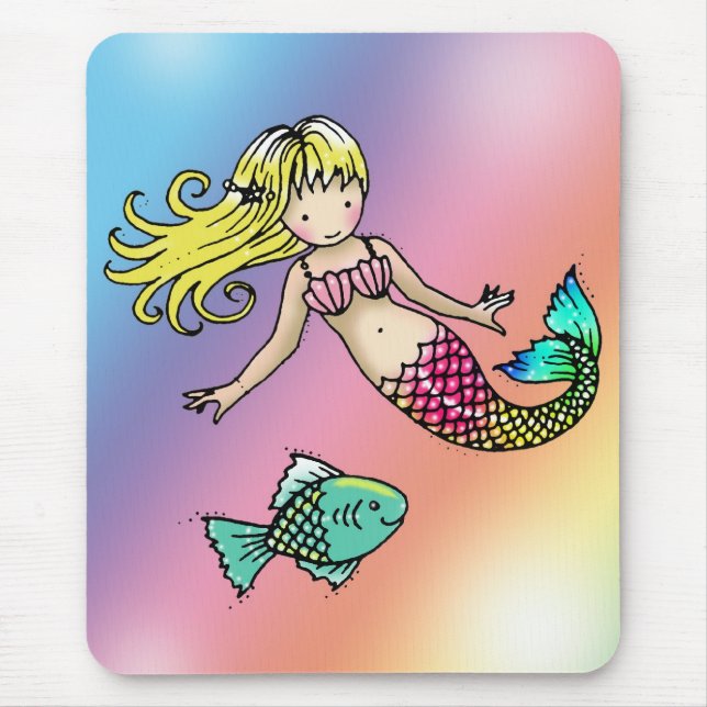 Petite Sirène et Poisson  Tapis de souris (Devant)