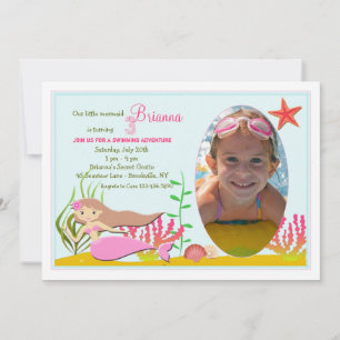 Petite Sirène Photo Invitation
