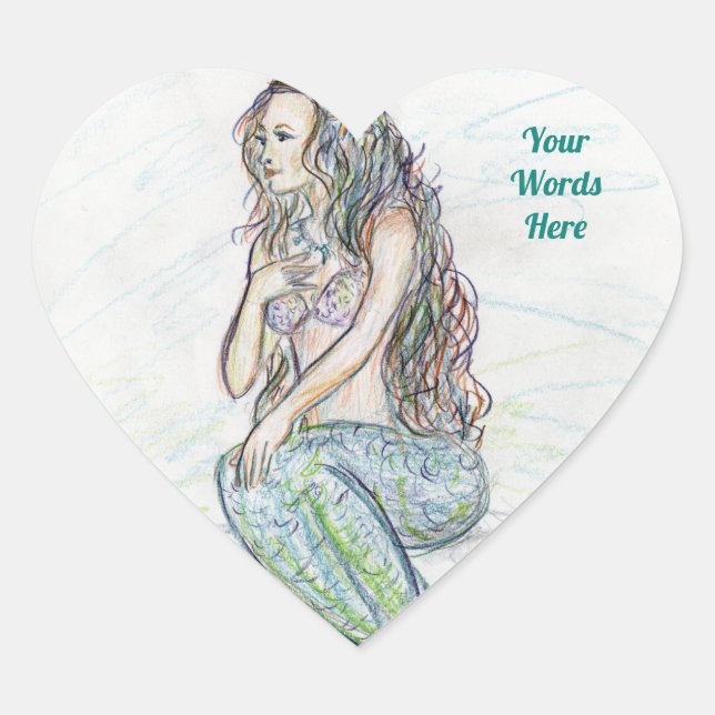 Petite sirène sur des autocollants personnalisées  (Devant)