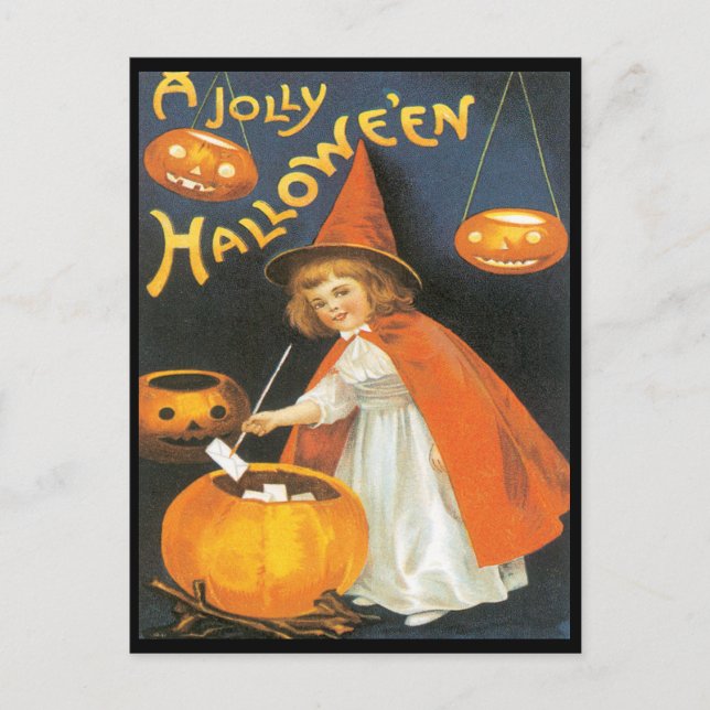 Petite sorcière bouillonnement de la carte postale (Devant)