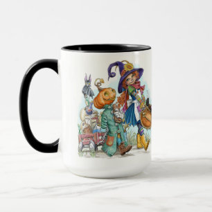 Petite sorcière Folksy mignonne Halloween café Mug