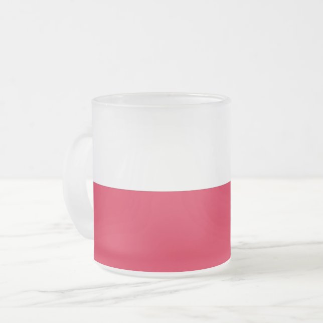 Petite tasse de verre dépoli avec drapeau de la Po (Devant gauche)