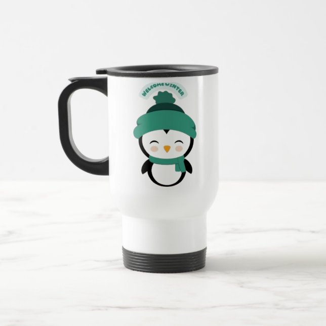 Petite tasse d'impression de pingouin (Gauche)