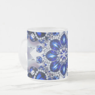 Petite tasse en verre dépoli aux couleurs Bleues B