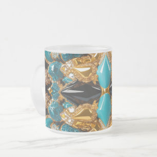 Petite tasse en verre dépoli aux couleurs des Baha