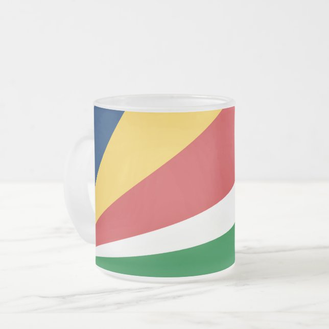 Petite tasse en verre dépoli aux couleurs des Seyc (Devant gauche)
