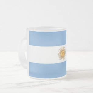 Petite tasse en verre dépoli avec drapeau de l'Arg