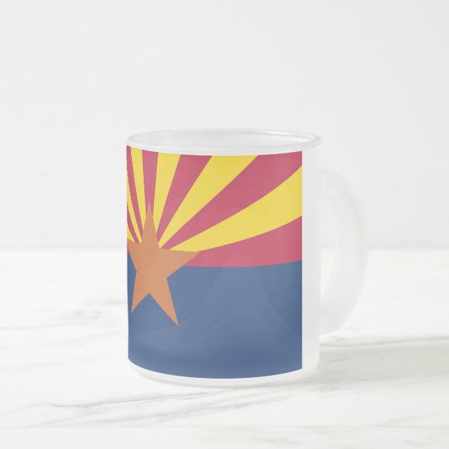 Petite tasse en verre dépoli avec drapeau de l'Ari (Devant droit)