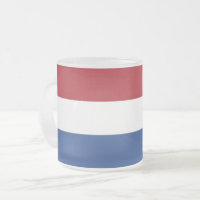 Petite tasse en verre dépoli avec drapeau de Pays-