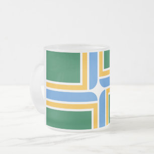 Petite tasse en verre dépoli avec drapeau de Portl
