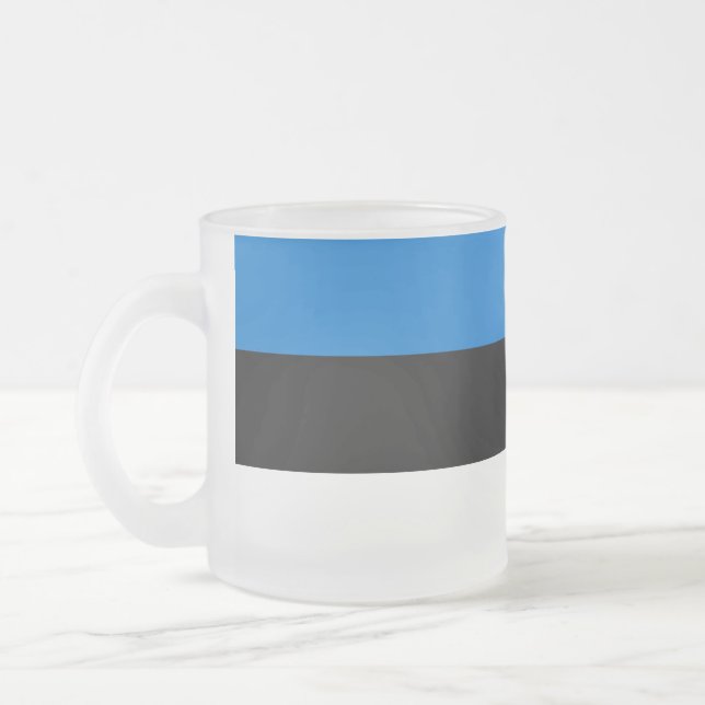 Petite tasse en verre dépoli avec drapeau d'Estoni (Gauche)