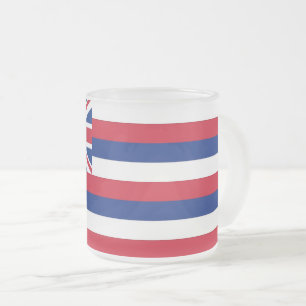 Petite tasse en verre dépoli avec drapeau d'Hawaii