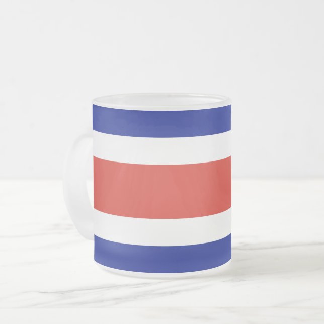 Petite tasse en verre dépoli avec drapeau du Costa (Devant gauche)
